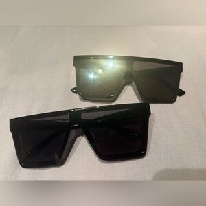 2 Oversized Flat Top Sunglasses